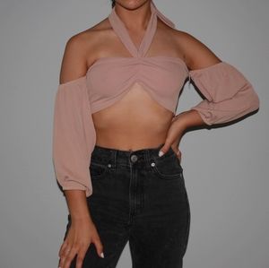 nasty gal tie front top